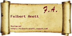 Felbert Anett névjegykártya