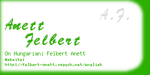 anett felbert business card